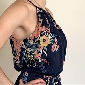 Joie Makana Navy 100% Silk floral mini dress